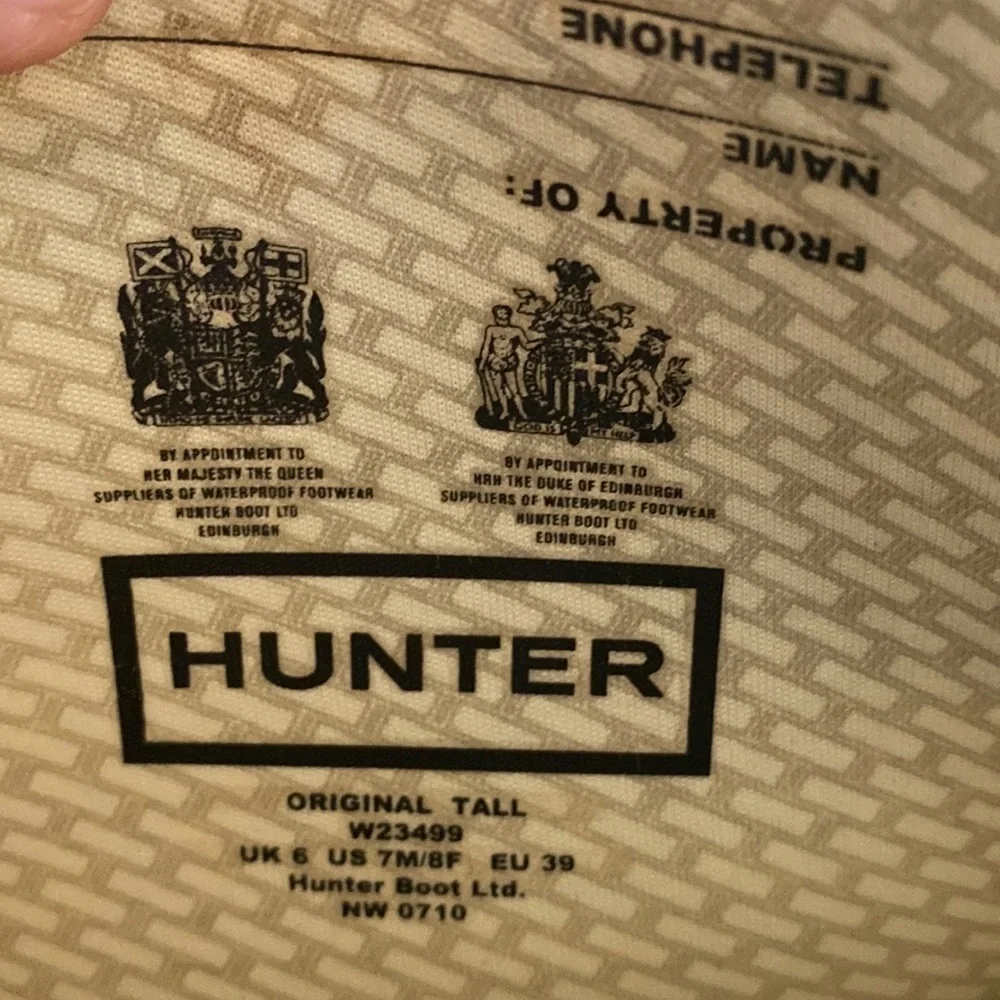 Hunter Original Tall Navy Women’s Boots Size 7